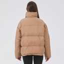ANYIELIEMO Women's Puffer Down Jacket Lightweight Water-Resistant Coat with Stand Collar for Winter (US, Alpha, Small, Regular, Regular, Khaki) 