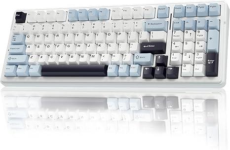 AULA F99 Wireless Mechanical Keyboard, Hot Swappable Custom Keyboard,Pre-lubed Linear Switches,Gasket Structure,RGB Backlit Gaming Keyboard (Blue&White) AULA F99 Wireless Mechanical Keyboard, Hot Swappable Custom Keyboard,Pre-lubed Linear Switches,Gasket Structure,RGB Backlit Gaming Keyboard (Blue&White)