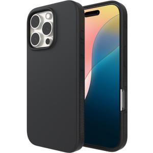 ZAGG Manhattan Snap for iPhone 16 Pro Case - MagSafe Compatible, 13ft Drop Protection, Strengthened with Graphene, Soft-Touch Silicone, Slim & Lightweight Design, 96% Recycled Content, Black