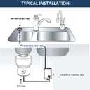 Garbage Disposal Air Switch Kit Single Outlet Sink Top Waste Disposal Short Stainless Steel Black On/Off Air Button Food and Waste Disposals Part by Etoolcity