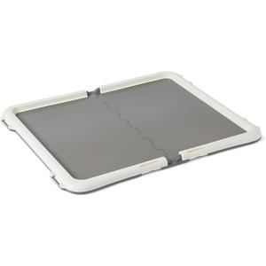Amazon Basics Dog Training Pad Holder with Secured Latches, Extra Thick and Non-Slip Base, Recycled Plastic, 28 x 34 inch, Large, White and Charcoal