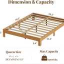 Queen Bed Frame, 11.5 Inch Solid Wood Platform Bed, Natural Pine