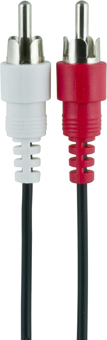 GE Stereo Audio Cable, 6ft. RCA Style Plugs 2-Male to 2-Male, for TV, VCR, DVD, Satellite, and Home Theater Receivers, 33571