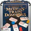 Spin Master Games, Mexican Train Dominoes Set in Aluminum Carry Case, Includes Colorful Trains for Fun-Filled Family Game Night, for Kids & Family, 2-8 Players, for Ages 8 & Up