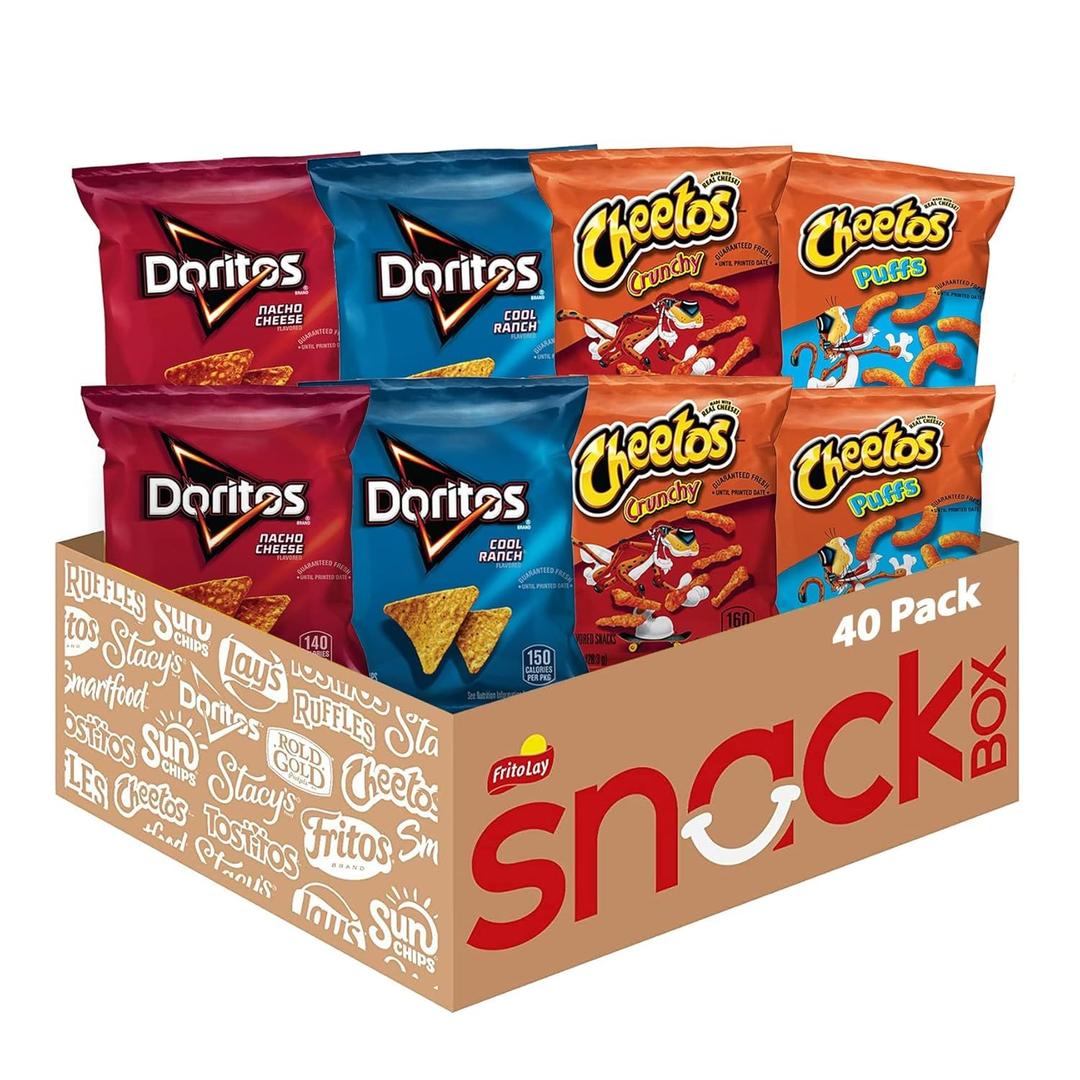 Frito Lay Doritos & Cheetos Mix Variety Pack, (Pack of 40), BB Date: 08/12/2025