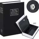 KYODOLED 10.5Inch Book Safe with Key Lock,Extra Large Portable Metal Safe Box, Dictionary Diversion,Secret Book Hidden Safe,10.5" x 7.8" x 2.6" Black Extra Large