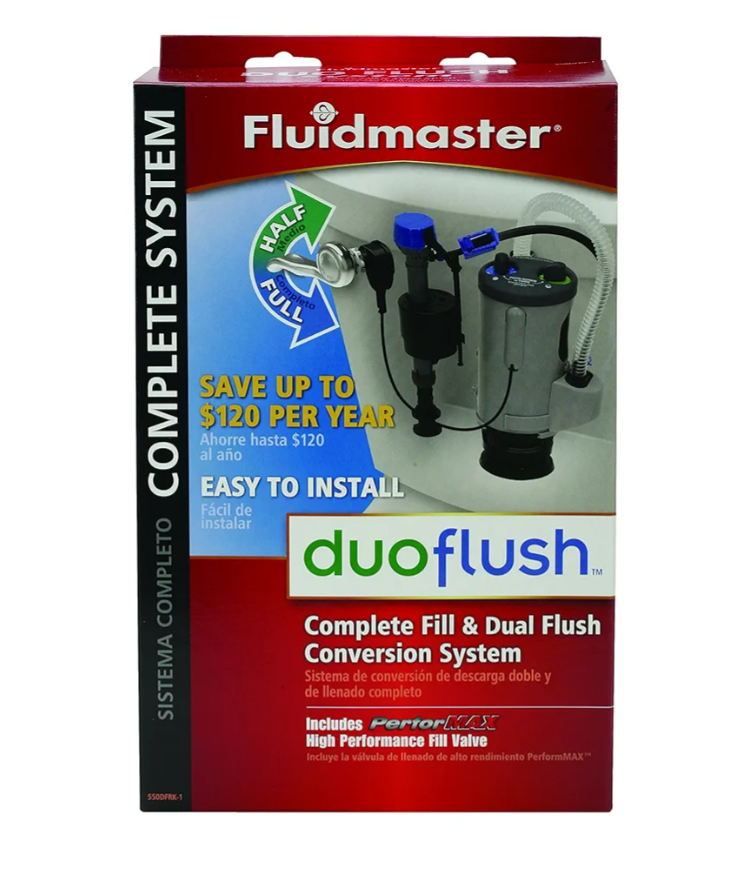 DUOFLUSH COMPLETE SYSTEM by FLUIDMASTER MfrPartNo 550DFRK-3