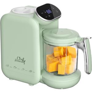 Baby Food Maker, 5 in 1 Baby Food Processor with Steaming Basket, Auto Cooking & Grinding, Touch Screen Control, Baby Steamer and Blender, Baby Food Puree Maker Warmer Mills Machine (Green)
