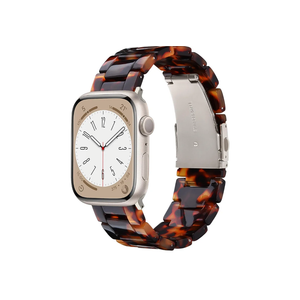 V-MORO Resin Band Compatible with Apple Watch Series 11/10/9/8/7 46mm 45mm 44mm 42mm Lightweight Fashion Strap for iWatch Ultra 49mm Series 6/5/4/3/2/1/SE with Metal Buckle Wristband Women Men(Tortoise)