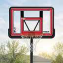 Lifetime NBA Portable Basketball Hoop, 44 Inch Shatterproof Fusion Backboard, Adjustable Height 7.5-10 Ft, Telescoping Adjust, Base with Wheels, Classic Rim
