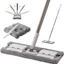 Premium 360 Microfiber Wet Mop for Floor Cleaning; 4 Heavy Duty Reusable Microfiber Pads; Adjustable Height and Sturdy Steel Hardware; Vinyl, Tile, Laminate and Hardwood Floor Mop Cleaner