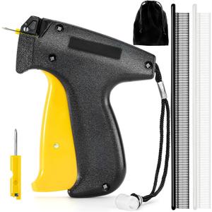 Tagging Gun for Clothing, Mini Tagging Gun for Clothes Sewing, Quick Fixed Tag Gun Kit Mini Stitch Gun with 2 Needles,1 Storage Bag, 1800 Clear & 1800 Black 0.17 Micro Fasteners