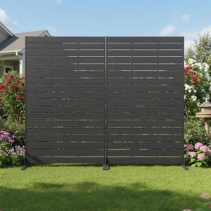 NicBex 2-Pack Privacy Screen Outdoor 72" Fence Panel for Garden,Black