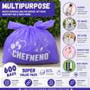 Baby Disposable Diaper Sacks (600 ct.) Fresh Baby Powder Scented, Easy-Tie Diaper Sacks Disposal Bulk Diaper Sacks Dog Poop Bags Cat Litter Waste Bags Sanitary Pads Disposal Bags (600 Bags, Purple)