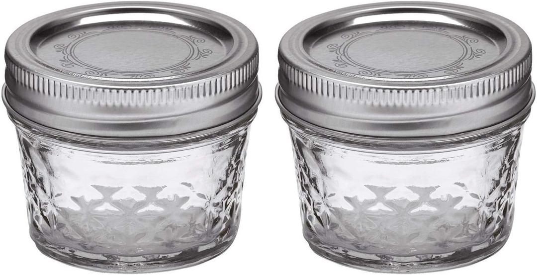 Ball Mason 4oz Quilted Jelly Jars with Lids and Bands, Set of 2