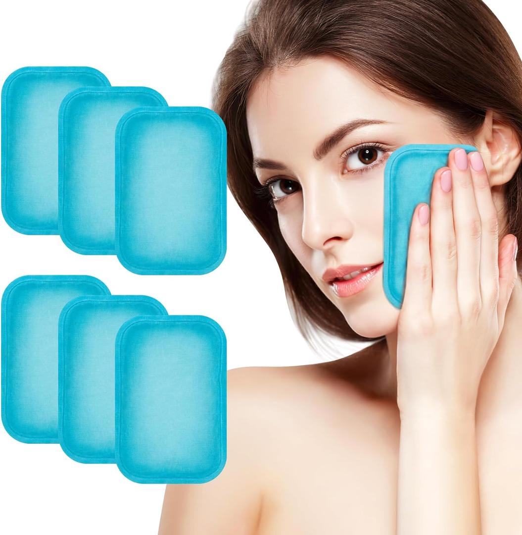 Reusable Small Ice Packs - Hot & Cold Mini Gel Cold Packs for Injuries, Sinus Relief, Tired Eyes, Headaches, First Aid, Pain Relief, Wisdom Teeth, Face - 6 Packs