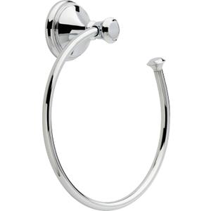Delta Cassidy (1-Pack) Hand Towel Holder Polished Chrome Towel Racks for Bathroom Wall Square Towel Ring Holder for Bath Towel Hanger for Kitchen, Bathroom Accessories 79746 (2.63 x 7 x 2.63 Inches)
