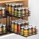 RCHYFEED Spice Rack, 2 Tier Pull out Cabinet Spice Organizer, Height Adjustable Slides out Ultra-smooth Racks for Spice Organization, Seasoning Organizer for Inside Cabinets(7.5" Wx10.5 Dx9.5 H)
