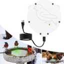 Outdoors 100W Bird Bath Heater for Winter,Birdbath Deicer Pond De-icer Thermostatically Controlled Birdbaths Water Heater with 5.9 Ft Power Cord and Working Indicator Light (White)