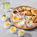 MALACASA Mini Ramekins 2 oz set of 24, Ramiken, Ceramic Creme Brulee Ramekins, White Custard Cups, Small Dipping Bowls for Kitchen Serving Sauce Condiments, Dishwasher Oven Safe, Series RAMEKIN.DISH