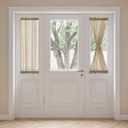 H.VERSAILTEX Door Curtains for Door Window, French Door Curtains, Privacy Semi Sheer Side Light Curtains for Door Windows with Rod Pocket and Tie Back, Beige, 25 x 40 inches, 1 Panel