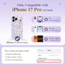 GVIEWIN for iPhone 17 Pro Case Compatible with MagSafe [Curly Wave Edge][Full Camera Protection] Floral Translucent Shockproof Magnetic Women Phone Case for iPhone 17 Pro 6.3'', Apricot Blossom/Purple