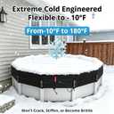 QH.HOME 28 Ft Heavy Duty Winter Pool Cover for 27/28 Ft Steel Wall Pool, 4 ft Overlap (32 ft Cover Size) [Excellent Windproof ] Fast Tightening Ratchet & Counterweight Ring,Cold and UV Resistant