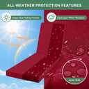 Summsun Chaise Lounge Cushions Outdoor Set of 4 - Waterproof and Fade Resistant Sun Lounger Replacement Cushions - Patio Lounger Pads with Removable Cover for Pool, Deck, Lawn, 72 x 21 x 3 Inch, Red