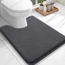 OLANLY Toilet Rugs U-Shaped 24x20, Extra Soft Absorbent Thick Memory Foam Contour Bathroom Rugs, Dry Quickly, Machine Washable, Non-Slip Toilet Bath Mat, Home Decor Accessories, Dark Grey