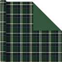 RUSPEPA 30" X 100' Reversible Christmas Wrapping Paper Large Paper Roll, Jumbo Roll, Dark Green Plaid Tartan and Solid Green Double Sided Gift Wrap Paper for Holiday, Xmas Party, Family Gathering