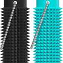 Little Ouchies Fidget - Pocket-Sized Stim Keychain with Spiky Grippie Design, Anxiety & Stress Relief Sensory Toy for Adults, Unique Gifts for Friends & Family (Ice Blue and Black)