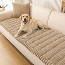 Smiry Couch Cover for Dogs, Non Slip Washable Sofa Protector for Pets, Soft Furniture Cover for Pet, Stylish Sofa Covers, Cozy Protect Against Fur, Dirt & Everyday Messes (Beige, 35.4" x 95")