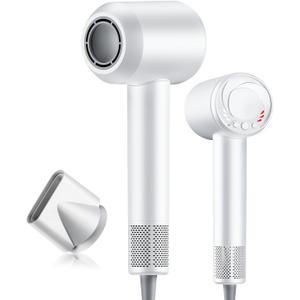 Hair Dryer, 140, 000 RPM High Speed Blow Dryer for Fast Drying, Negative Ionic Hair Dryers for Women, Thermo Control Lightweight Hairdryer for Home and Travel White