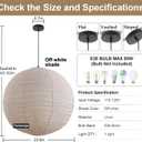 Linen Pendant Light Kit Lantern Pendant Light, 23.6in Off-White
Oversized Japanese Japandi Wabi Sabi Lantern Hanging Lamp Chandelier for Living Dining Room Bedroom Rented Apartment 1 Pack
