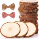 Fuyit Natural Wood Slices 20 Pcs 3.5-4 Inches Craft Wood Kit Unfinished Predrilled with Hole Wooden Circles Tree Slices for Arts and Crafts Christmas Ornaments DIY Crafts