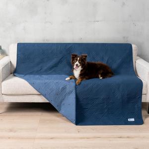 PetAmi Waterproof Couch Cover for Dogs, Non-Slip Leakproof Sofa Furniture Protector for Pet Cat, Machine Washable Bed Blanket for Car Seat, 52x82 Blue