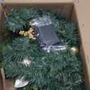 RICHMYC Christmas Garlands with Lights 6FT Artificial Flower Garlands Faux Greenery Cedar Garlands Christmas Decoration for Holiday Mantle Stairs Fireplace Table Indoor Outdoor Porch, Champagne