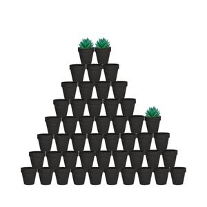vensovo 26 Pcs Tiny Terracotta Pots - 2 inch Black Small Mini Clay Pots with Drainage Holes for Indoor/Outdoor Succulent Plants, Crafts, Wedding Favor