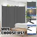 GOJOOASIS Room Divider 4 Panel Folding Privacy Screen, Portable Small Room Dividers Partition 88" Wall Dividers for Room Separation Upgrated Seamless Accordion Room Divider (Grey, Type A)