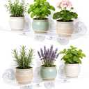 Window Plant Shelves, 2Pcs Acrylic Floating Shelf with Strong Suction Cup and Bracket, Window Sill Extender Plant Holder