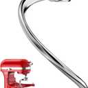 Stainless Steel Spiral Dough Hook for KitchenAid 5Plus & 6 Quart Bowl-Lift Stand Mixer, Dough Hook Replacement for KitchenAid Professional 5 Plus, Pro 600 Series, KV25, KP26, Dishwasher Safe