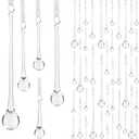 35 Pcs Glass Crystal Christmas Ornaments, Teardrop Glass Ornaments for Christmas 5 Styles Tree, Hanging Crystal Pendant for Xmas Decorations Chandelier Wedding Winter Wonderland Party Decor