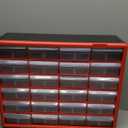 Akro-Mils 24-Drawer Plastic Drawer Storage Cabinet for Garage Organization, Bead Organizer, Building Bricks Storage, Teacher Toolbox, Makeup Organizer, 20" W x 6" D x 16" H, 10124 Red