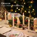 Glasseam Glass Tapered Candlestick Holders: 10Pcs Small Taper Candle Holders Bulk Clear Candle Sticks Holder Decor Short Modern Candle Holder for Table Centerpiece Wedding Christmas Dinner Party
