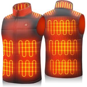 Heated Vest Men with Battery Pack Included, Electric Heating Vests Warm Winter for Hiking, 15-Zones/7.4V/16000mAh (XX-Large, Black)