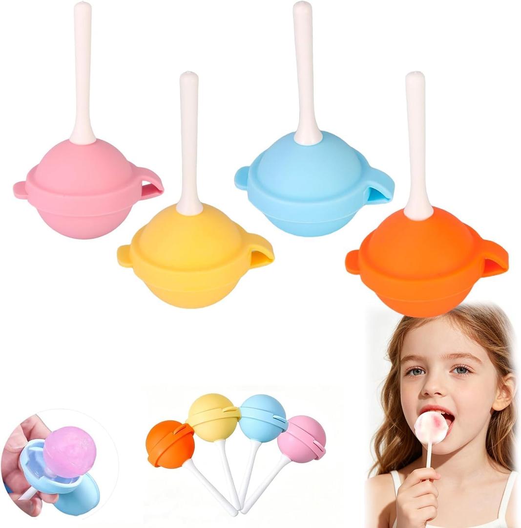 3 x Silicone Lollipop Ice Cream Maker MoldsIce Pop Molds Popsicle Maker Colorful Diy Popsicle Maker For Summer Parties, Creative Sphere Popsicle Mold For Home (4pcs)