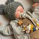 BABESIDE Lifelike Reborn Baby Dolls Boy, 17 Inch Poseable Full Vinyl Body Realistic Baby Doll, Real Life Newborn Baby Doll with Toy Accessories Gift Set for Kids Age 3+