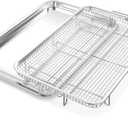Air Fryer Basket for Oven, OPENICE 18.6" x 12.8" Air Fryer Basket and Tray Set, Extra Large Stainless Steel Air Fryer Pan Crisper Tray for Crisping Fried, Chicken, Bacon