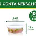 Dealusy 50 Set 8 oz Deli Containers with Lids, Leak-Proof BPA Free Plastic Take Out Bowls, Food Storage Containers for Takeout Meal Prep Storage, Freezer, Microwave & Dishwasher Safe