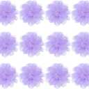 M METERXITY 12-Pack Lilac Chiffon Flowers, 2.76 x 2.76 Inch, Artificial, Indoor, Elegant Decorative, Round, Fabric Construction, Versatile Attachment